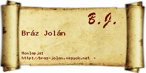 Bráz Jolán névjegykártya
